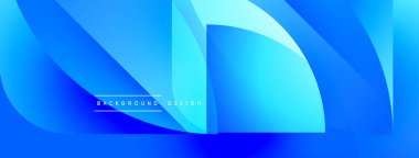 Soyut mavi tasarım. Yumuşak eğimler akışkan şekiller yaratır, modern estetik. Metin arka plan tasarımı okur. Canlı, dinamik bileşim.