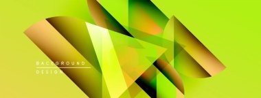 Soyut geometrik tasarım. Canlı sarı, yeşil gradyanlar dinamik bileşim oluşturur. Çeşitli projeler için modern arkaplan.