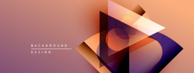 Soyut geometrik şekiller örtüşür, dinamik görsel efekt yaratır. Sıcak renk gradyanı modern arkaplan sağlar. Tasarım fütüristik, parlak hissettiriyor..