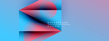 Soyut geometrik tasarım. Mavi, mor, kırmızı renkler katmanlı etki yaratır. Metin arka plan tasarımı okur. Modern görsel sunum.