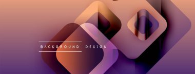 Soyut geometrik şekiller örtüşüyor, canlı mor, turuncu renkler yaratıyor. Modern tasarım elementleri dinamik görsel deneyim önerir.