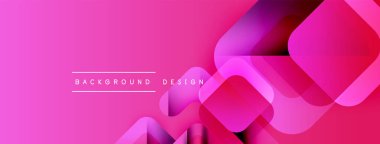 Pembe soyut arkaplan özellikleri üst üste binen yuvarlak kareler. Modern tasarım elementleri dinamik görsel efekt yaratır. Basit metin arkaplan tasarımı okur.