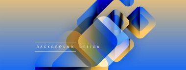 Soyut geometrik şekiller, canlı gradyanlarla örtüşür. Mavi, sarı renkler modern arka plan tasarımı yaratır. Minimalist estetik, temiz çizgiler mevcut.