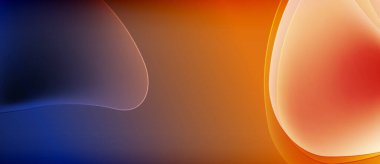 Soyut gradyanlar mavi, turuncu, kırmızı renkleri harmanlarlar. Düz eğriler, dinamik görsel ayrılık yaratır. Minimalist tasarım sıcaklığı ve enerjiyi çağrıştırıyor.