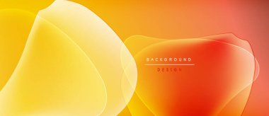 Soyut arkaplan özellikleri üst üste binen şeffaf katmanlar. Sıcak renk değişimi, sarıdan turuncuya. Metin elementli minimalist tasarım.