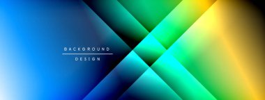 Soyut gradyan tasarımı. Canlı renkler harmanlanarak, dinamik çapraz şekiller oluşturur. Metin, arkaplan tasarımının merkezde konumlandığını okuyor. Modern estetik.