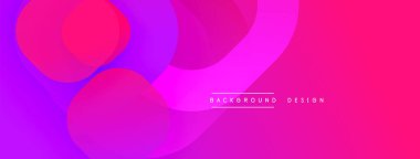 Soyut, enerjik bir arkaplan. Üst üste binen daireler dinamik mor, pembe eğimler yaratır. Dijital projeler için modern tasarım ögesi.