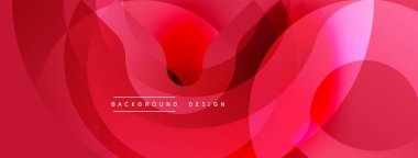 Soyut kırmızı tasarım. Üst üste binen daireler akıcı, dinamik görsel efekt yaratır. Projeler ve sunumlar için modern arkaplan.