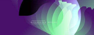 Soyut mor, yeşil katmanlar dinamik akış yaratır. Gradyan etkisi olan modern tasarım, arka planlar için uygun. Minimalist estetik.