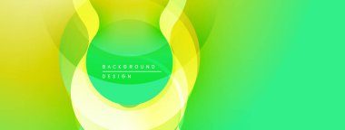 Soyut sarı, yeşil gradyanlar dairesel şekiller oluşturur. Metin, merkez alan içinde arkaplan tasarımı okuyor. Modern, canlı görsel.