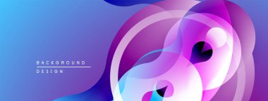 Soyut sıvı şekiller, canlı renklerin karışımı. Gradyan arka plan dinamik görsel efekt yaratır. Projeler için modern tasarım ögesi.