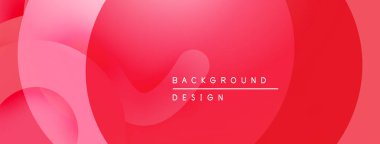 Soyut kırmızı arkaplan. Üst üste binen şekiller dinamik görsel efekt yaratır. Metin elementli minimalist tasarım. Düzen eğimleri kompozisyona hakim.