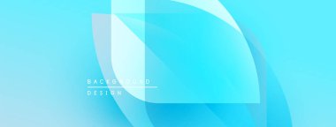 Soyut mavi arkaplan. Üst üste binen şekiller dinamik görsel efekt yaratır. Modern tasarım elementleri temiz estetik öneriyor.