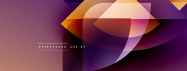 Soyut sıvı şekilleri örtüşür, canlı mor, turuncu bir eğilim yaratır. Arkaplan, pankart ve sunumlar için modern tasarım ögesi.