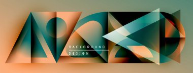 Soyut geometrik bileşim. Üst üste binen şekiller dinamik görsel efekt yaratır. Gradyan renkler, modern tasarım elementleri.