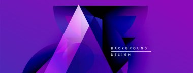 Soyut mor tasarım geometrik şekiller, gradyanlar, dinamik bileşimler içerir. Dijital projeler için modern arkaplan.