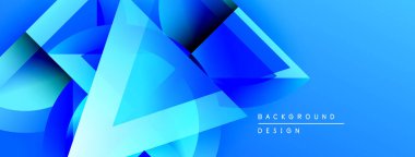 Soyut mavi şekiller örtüşür, dinamik görsel efekt yaratır. Renkler derinlik ve modern tasarım estetiğini gösteriyor..