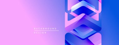 Soyut eğim arkaplanı. Mor, mavi renkler düzgün bir şekilde harmanlanır. Geometrik şekiller, dinamik görsel efekt oluşturur. Modern tasarım ögesi.