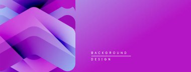 Soyut mor tasarım katmanlı şekiller, gradyanlar içerir. Sancaklar, sunumlar ve web siteleri için modern arkaplan uygun. Minimalist estetik.