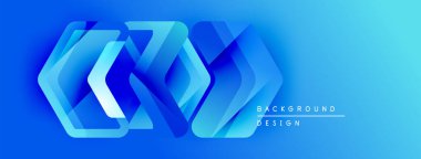 Soyut mavi geometrik şekiller dinamik arkaplan yaratır. Katmanlar örtüşüyor, değişken etkiyle modern tasarımı oluşturuyorlar. Metin arkaplan tasarımı okur.