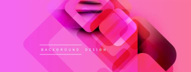 Soyut pembe arka plan. Üst üste binen kareler dinamik görsel efekt yaratır. Metin arka plan tasarımı okur. Modern, canlı kompozisyon.