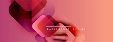 Soyut geometrik şekiller örtüşüyor, canlı pembe, kırmızı bir eğim yaratıyor. Arkaplan ve sunumlar için uygun modern tasarım.