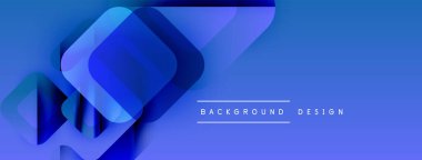 Soyut mavi tasarım katmanlı kareler oluşturarak derinlik yaratıyor. Gradyan arka plan görsel ilgi, modern estetik katıyor.