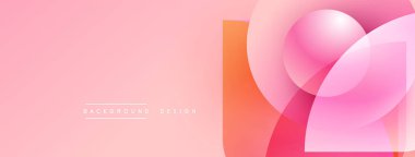 Soyut pembe eğimli arkaplan. Üst üste binen daireler modern görsel efektler yaratır. Dijital projeler için uygun minimalist tasarım.