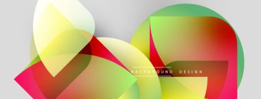 Soyut renkli şekiller örtüşür, dinamik görsel efekt yaratır. Gradyan renkler kusursuz bir şekilde harmanlanarak modern tasarım elementini oluşturur..