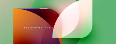 Soyut renkli şekiller çakışıyor. Gradyan renkler dinamik görsel efekt yaratır. Arkaplan ve sunumlar için modern tasarım ögesi.