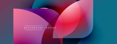 Soyut renkli şekiller örtüşür ve dinamik bir arkaplan oluşturur. Metin arka plan tasarımı okur. Modern görsel kompozisyon.