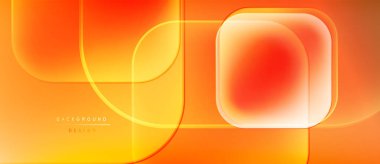 Soyut turuncu arka plan. Üst üste binen şekiller dinamik görsel efekt yaratır. Renkler modern estetik sağlıyor. Basit tasarım.