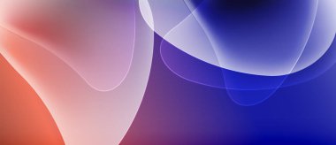 Soyut sıvı şekilleri harmanlayarak yumuşak renk geçişleri yaratır. Sıcak renkler serin tonlarla buluşup dinamik kompozisyon oluşturur. Pürüzsüz gradyanlar görsel alana hakim.