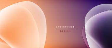Soyut gradyanlar karışıyor, yumuşak şekiller yaratıyor. Şeftali, mor renkler dizaynın hakimidir. Minimum metin mevcut, arkaplan odaklı.