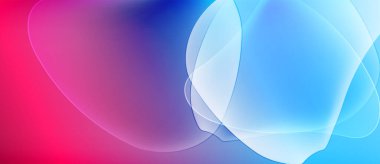 Soyut arkaplan özellikleri akan şekiller, maviye karışan canlı pembeler. Yumuşak gradyanlar dinamik görsel efekt yaratır.