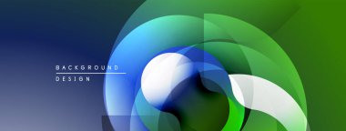 Soyut gradyan şekiller çakışıyor. Mavi, yeşil, beyaz renkler dinamik kompozisyon yaratır. Arka planlar için modern tasarım ögesi.