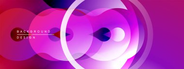 Soyut sıvı şekilleri, canlı gradyanlar. Eşmerkezli daireler dinamik görsel efekt yaratır. Modern tasarım elementleri, pürüzsüz geçişler.