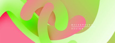 Soyut sıvı şekiller, canlı renklerin karışımı. Yumuşak eğimler dinamik bileşim yaratır. Arka planlar için modern tasarım ögesi.