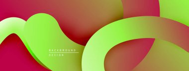 Soyut sıvı şekiller, canlı renklerin karışımı. Pürüzsüz gradyanlar dinamik bileşim oluşturur. Arka planlar için modern tasarım ögesi.