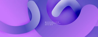 Soyut mor dalgalar sıvı şekiller yaratır. Modern tasarım farklı renkler, yumuşak kıvrımlar, minimal metin içerir. Dijital projeler için uygun arkaplan.