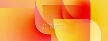 Soyut geometrik şekiller örtüşüyor, canlı turuncu ve sarı renkler yaratıyor. Arkaplan ve sunumlar için uygun modern tasarım.