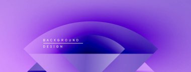Soyut mor eğimli arkaplan. Geometrik şekiller, dinamik görsel efekt oluşturur. Metin arka plan tasarımı okur. Minimalist stil.