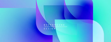 Soyut sıvı şekilleri örtüşür, canlı mavi, turkuaz eğimler yaratır. Metin arka plan tasarımı okur. Modern estetik, temiz kompozisyon.