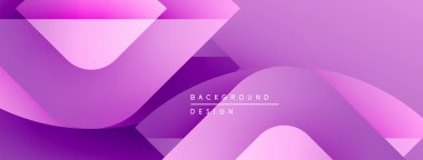 Soyut mor arkaplan. Üst üste binen şekiller dinamik ve modern tasarım yaratır. Yumuşak eğimler görsel derinlik ve doku sunar.