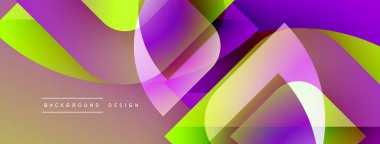 Soyut enerjik şekiller örtüşür, dinamik renkli kompozisyon oluşturur. Eğilimli modern tasarım, pürüzsüz geçişler.