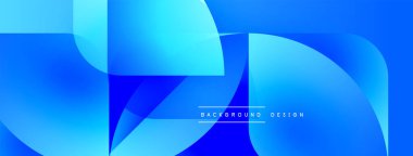Soyut mavi gradyanlar dinamik şekiller oluştururlar. Yumuşak kıvrımlar modern arkaplan tasarımı oluşturur. Parlaklık değişir, derinlik ekler.