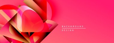 Soyut çiçek tasarımı. Canlı kırmızılar, altın sarıları pembe arka planda karışıyor. Arka planlar, sunumlar için modern, dinamik kompozisyon.