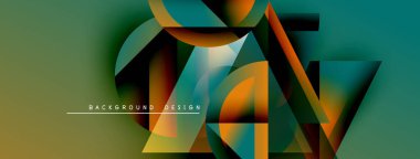 Soyut geometrik şekiller örtüşür, dinamik renkli arkaplan oluşturur. Gradyan renkler harmanlanarak modern tasarım ögesini oluşturur.