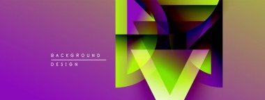 Soyut gradyan tasarımı. Mor, sarı renkler karışır. Geometrik şekiller dinamik görsel efekt yaratır. Modern arkaplan dokusu.