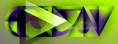 Soyut geometrik şekiller, canlı renkler, dinamik bileşim. Modern tasarım elementleri çarpıcı görsel etki yaratır. Arkaplan eğimleri, üçgenler.